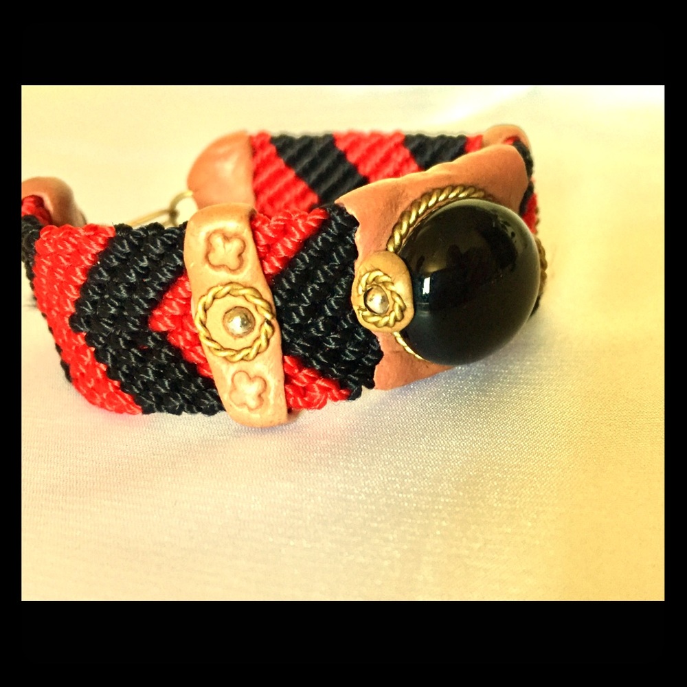 Hand Woven and Gem-Stone Bracelet